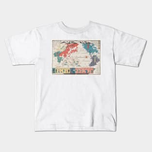 Bankoku Jinbutsu no Dzu Picture of the World and its People 1825 by Imakajiyamachi Eijudo Kids T-Shirt